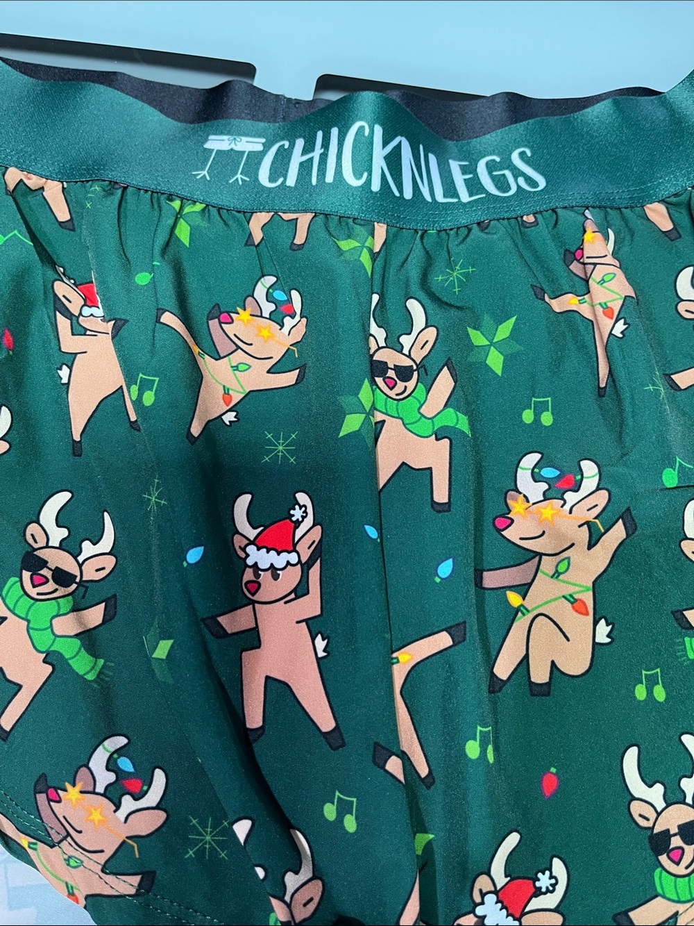 ChicknLegs Holiday Reindeer Split Shorts 1.5